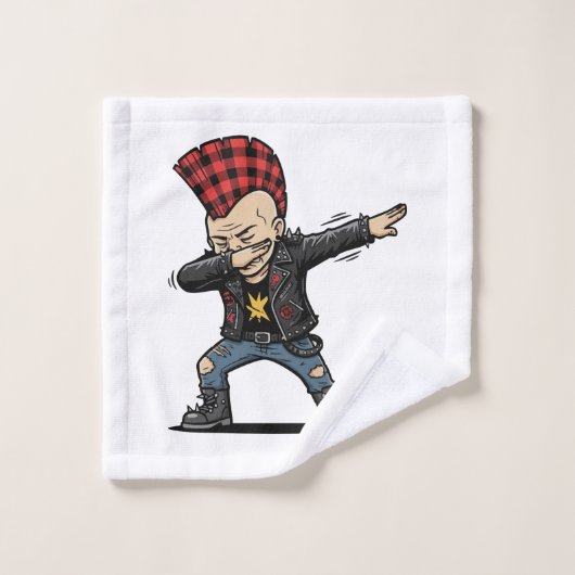 Dabbing Punk – Style de dessin animé impertinent (Gant de toilette)