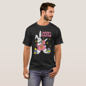 Dabbing Rabbit Easter Day Bunny Hunting Eggs Boys T-shirt (Voorkant volledig)
