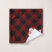 Dabbing Red Plaid Santa Claus | Fun Rustic Buffalo (Gant de toilette)
