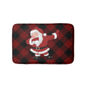 Dabbing Red Pset Santa Claus | Fun Rustic Buffalo Badmat (Voorkant)
