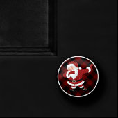 Dabbing Red Pset Santa Claus | Fun Rustic Buffalo Keramische Knop