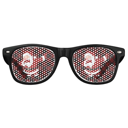 Dabbing Red Pset Santa Claus | Fun Rustic Buffalo Retro Zonnebril (Voorkant)