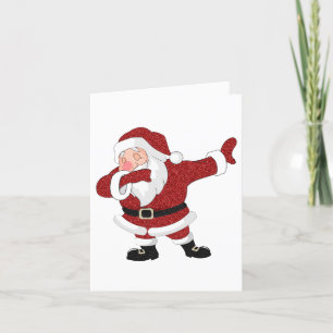 Dabbing Red Santa Claus Fun Holiday XMAS Humor Feestdagen Kaart
