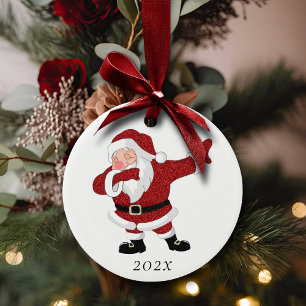 Dabbing Red Santa Claus Fun Holiday XMAS Humor Keramisch Ornament