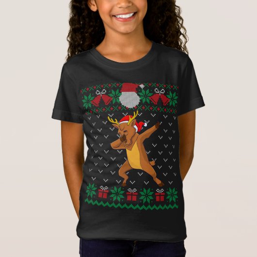Dabbing Reindeer, laides Noël Sweat Noël (Devant)