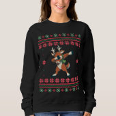 Dabbing Reindeer Ugly KerstSweater Trui (Voorkant)
