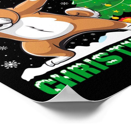 Dabbing rond de kerstboom Zuchon Dog Xmas Poster (Hoek)