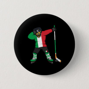 Dabbing Rottweiler Italië IJshockey Fans T-shirt W Ronde Button 5,7 Cm
