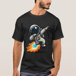 Dabbing Ruimtevaarder met Jetpack Grappig ontwerp T-shirt