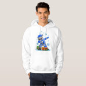 Dabbing Santa- Blue & Silver Snowflake Christmas  Hoodie (Voorkant volledig)