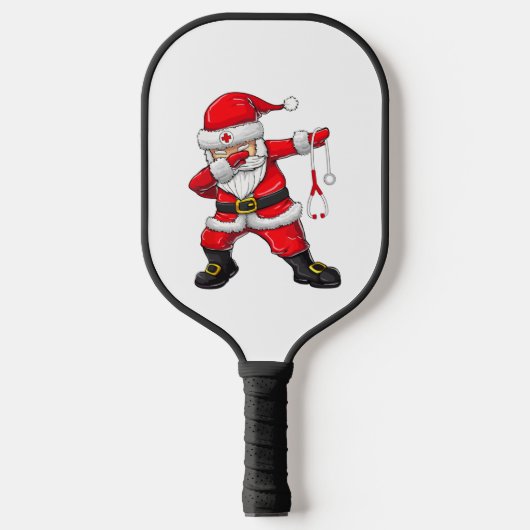 Dabbing Santa Christmas Scrub Pickleball Paddle (Voorkant)