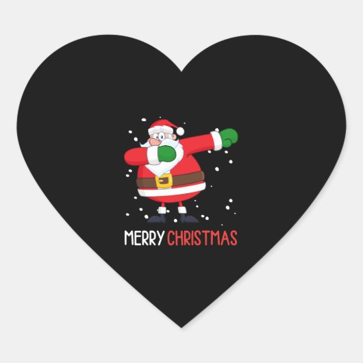 Dabbing Santa Claus Dab Dap Kerstmis Hart Sticker (Voorkant)