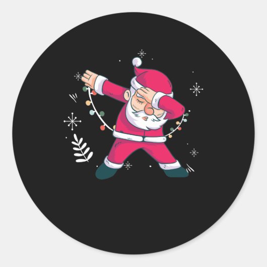 Dabbing Santa Claus danseres Ronde Sticker (Voorkant)