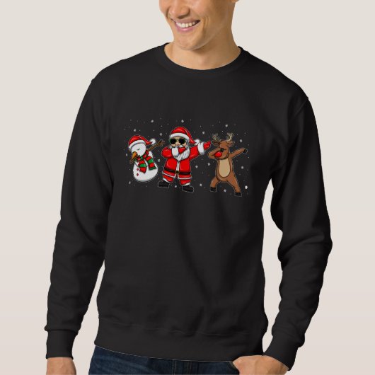 Dabbing Santa Dabbing Snowman Dabbing Reindeer Trui (Voorkant)