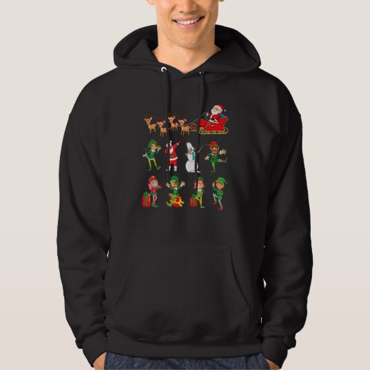 Dabbing Santa Elf Friends Christmas Boys Men Xmas Hoodie (Voorkant)