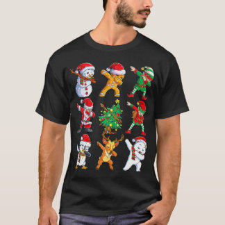 Dabbing Santa Elf Friends Christmas T-shirt