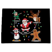 Dabbing Santa Elf Friends Kerstmis Dab Groot Cadeauzakje (Voorkant)