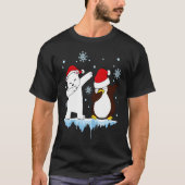 Dabbing Santa Elf Graphic Polarbear and Penguin Da T-shirt (Voorkant)