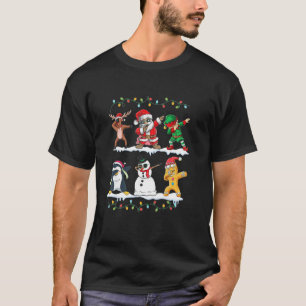 Dabbing Santa Elf Snowman Penguin Kind C T-shirt