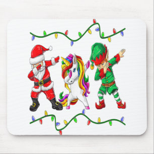 Dabbing Santa Elf Unicorn Kinder kerstjongens Mann Muismat