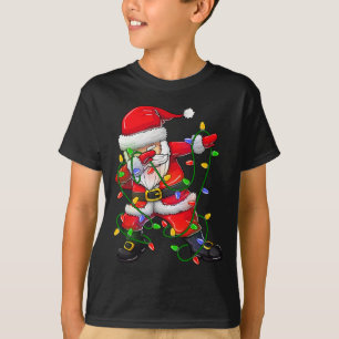 Dabbing Santa for Boys Girls-kerstboomverlichting T-shirt
