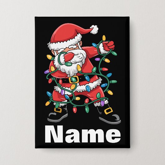 Dabbing Santa Funny Personalized Christmas Gift Button (Voorkant)