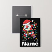 Dabbing Santa Funny Personalized Christmas Gift Button (Voorkant / Achterkant)