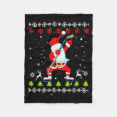 Dabbing Santa Hockey Ugly Christmas Sweater Xmas Fleece Deken (Voorkant)