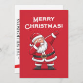 Dabbing Santa kerstkaart (Voorkant / Achterkant)