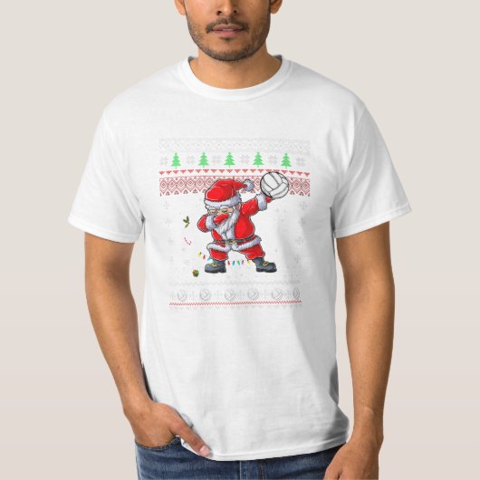 Dabbing Santa Kerstmis Volleybal T-shirt (Voorkant)
