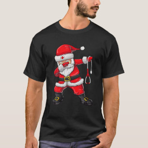 Dabbing Santa Kerstscrub Topjes Vrouwen Funny Nur T-shirt