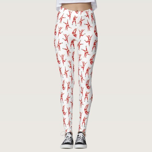 Dabbing Santa Leuk Kerstpatroon Leggings (Voorkant)