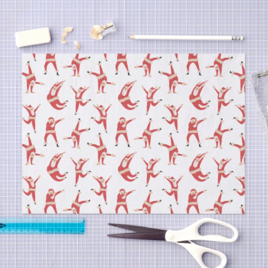 Dabbing Santa Leuk Kerstpatroon Tissuepapier (Craft)