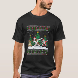 Dabbing Santa Reindeer Boykin Spaniel Dog Tree Lig T-shirt