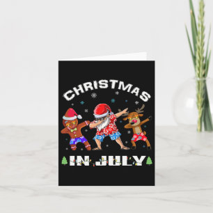 Dabbing Santa Reindeer Gingerbread Kerst in juni Kaart