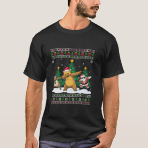 Dabbing Santa Reindeer Sun Beer Tree Lights Ugly X T-shirt