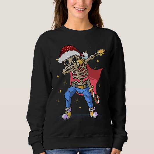 Dabbing Santa Skeleton christmas for men boy Chri Trui (Voorkant)