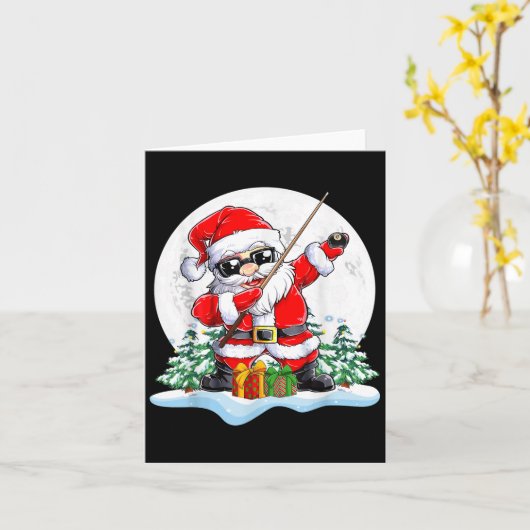 Dabbing Santa Sungles spelen biljart kerst p Kaart (Gele Bloem)