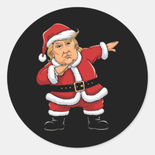 Dabbing Santa Trump Xmas Lights Girls Boys Kinder Ronde Sticker