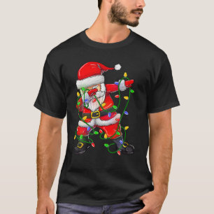 Dabbing Santa voor jongens kerstboomverlichting vo T-shirt