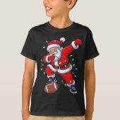 Dabbing Santa Xmas Lights Football Christmas Boys T-shirt (Voorkant)