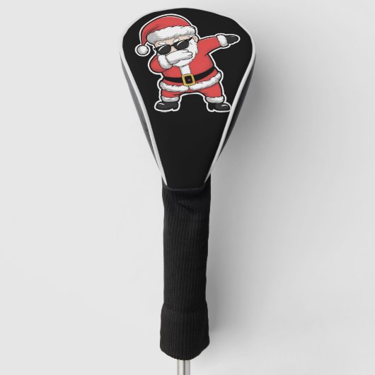 Dabbing Santa Xmas Lights Kinder kerstcadeaus Golfheadcover (Voorkant)