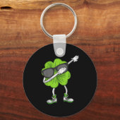 Dabbing Shamrock St Patrick's Day Funny Irish Boys Sleutelhanger (Voorkant)