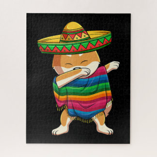 Dabbing Shiba Inu Poncho Sombrero Cinco de Mayo Legpuzzel