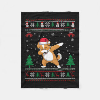 Dabbing Shichon Dog Santa Hat Boys Meisjes Kinder  Fleece Deken