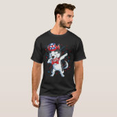 Dabbing Siberian Husky 4th of July Boys Kids Ameri T-shirt (Voorkant volledig)