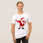 Dabbing Sinterklaas Kerstmis Vakantie Dab Tri-Blend Shirt (Voorkant volledig)