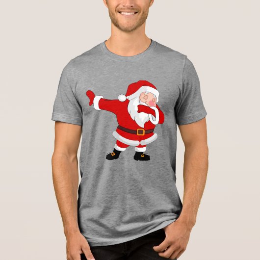 Dabbing Sinterklaas Kerstmis Vakantie Dab Tri-Blend Shirt (Voorkant)