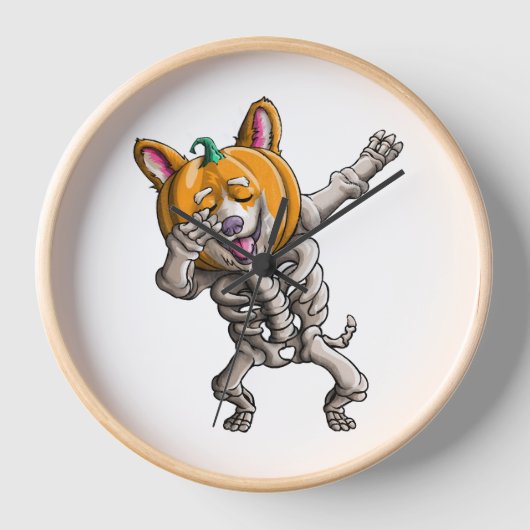 Dabbing Skelet Corgi Leuke Halloween Corgi Grappig (Voorkant)