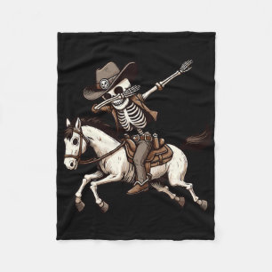 Dabbing Skelet Cowboy Halloween Kostuum Jongens Fleece Deken